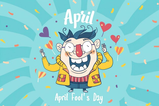 Photo colorful funny humorous postcards banner for april fools day april 1 the day of jokes and laughter