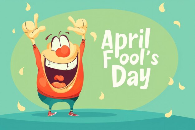 Colorful funny humorous postcards banner for April Fools Day April 1 the day of jokes and laughter