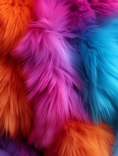 Colorful Fur Creative Abstract Texture Wallpaper Photorealistic Digital Art Decoration Abstract Realistic Surface Vertical Background Ai Generated Vibrant Pattern