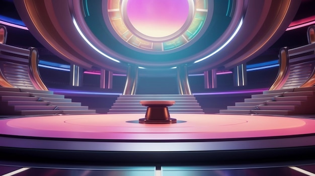 Colorful futuristic cylinder scene