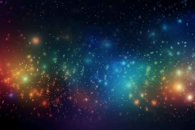 A colorful galaxy background with a blue and orange background.