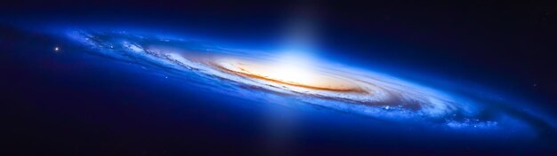 Красочная галактика на голубом космическом фоне