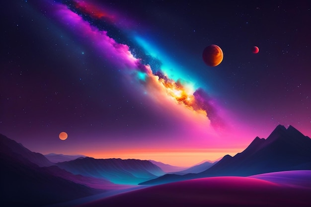 Colorful galaxy in the sky wallpapers