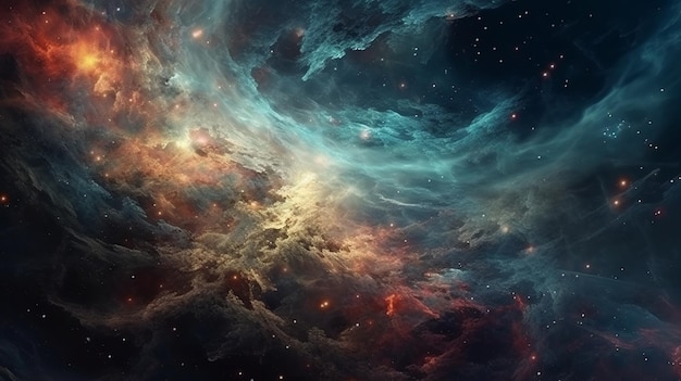 A colorful galaxy wallpaper with a nebula and stars in the backgroundgenerative ai