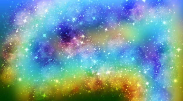 A colorful galaxy with a blue background
