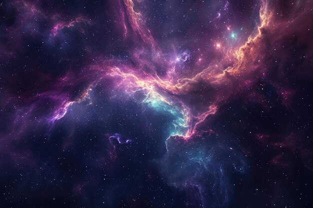 Фото Красочная галактика с космической пылью и туманностями