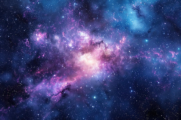 Photo colorful galaxy with nebulas and cosmic dust