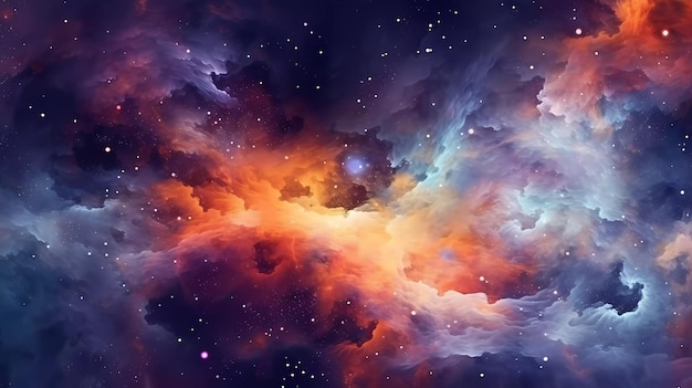 A colorful galaxy with stars and nebula in the background