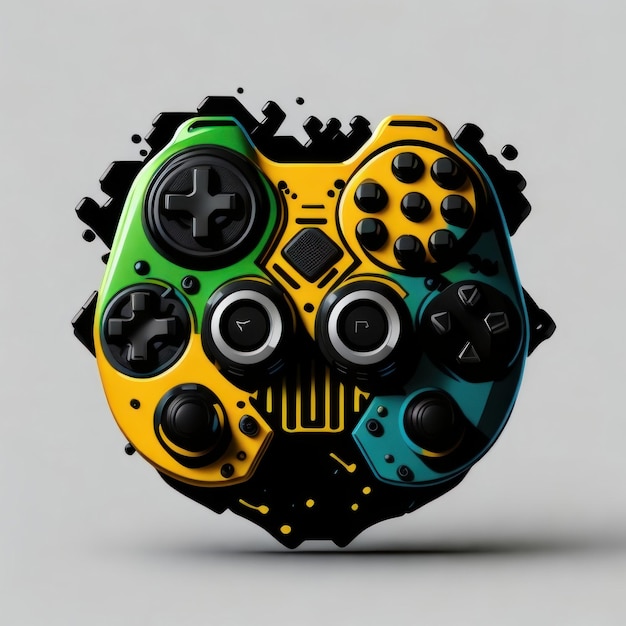 A colorful game controller with the word game on it