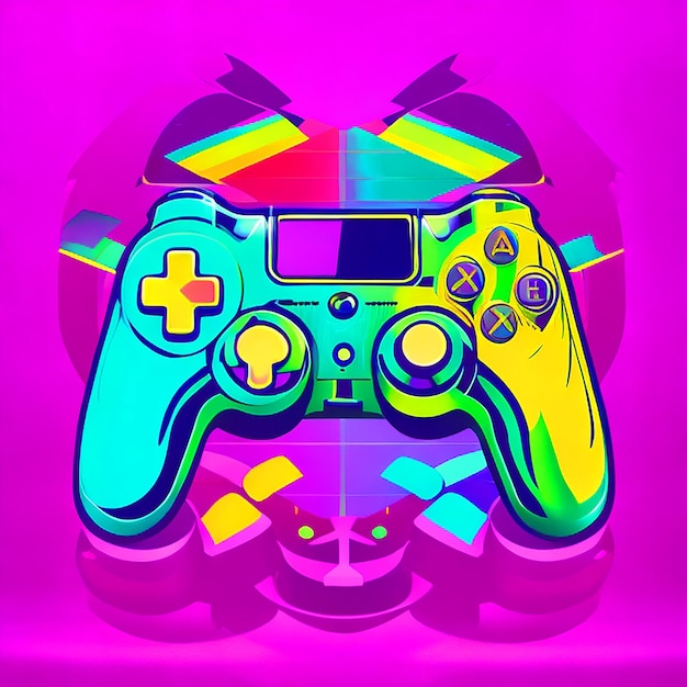 colorful gaming controller vector line art images free download