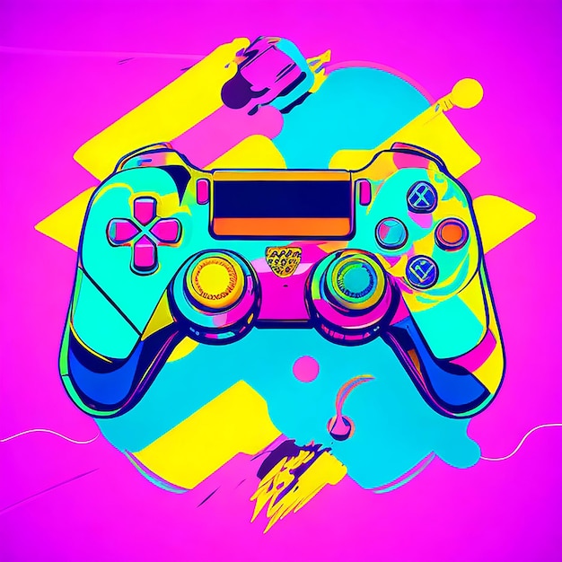 colorful gaming controller vector line art images free download