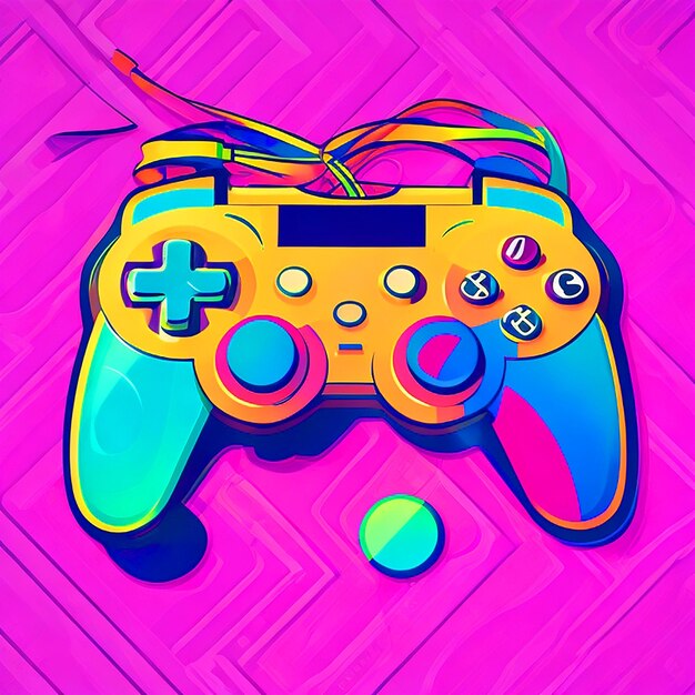 colorful gaming controller vector line art images free download