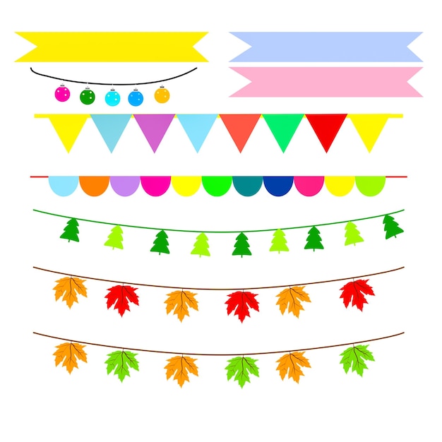 colorful garland on whit background