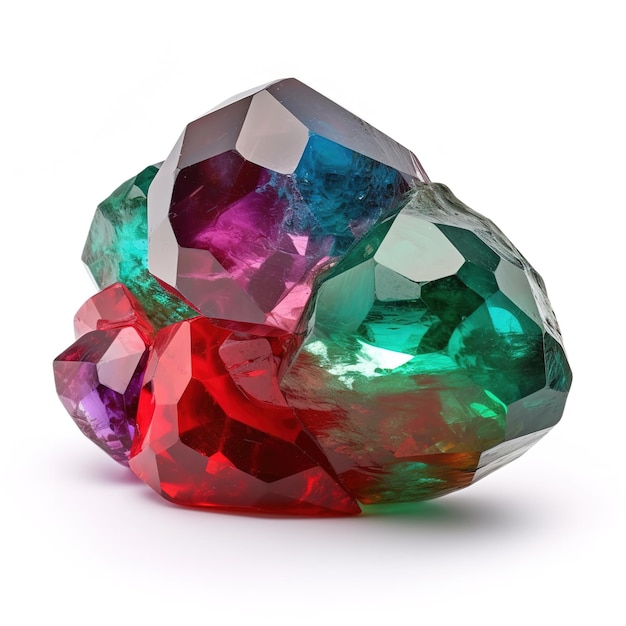 A colorful gemstone with the word " on it " on a white background