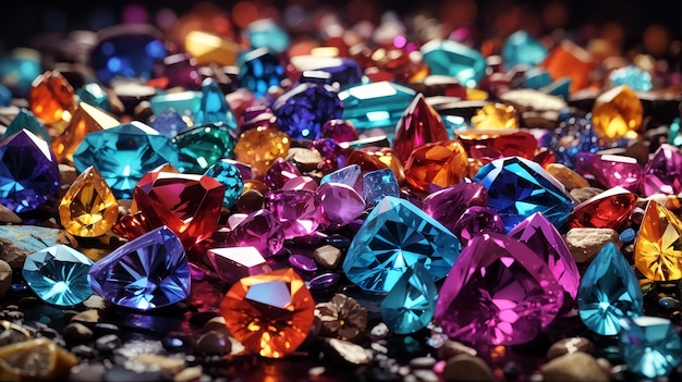 Colorful gemstones background