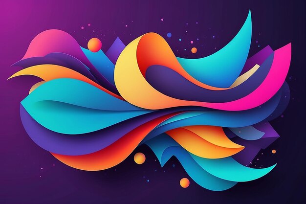 Colorful geometric background fluid shapes composition eps10 vector
