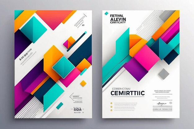 Colorful geometric background New Trend Modern Abstract Template Design Corporate Business Presentation