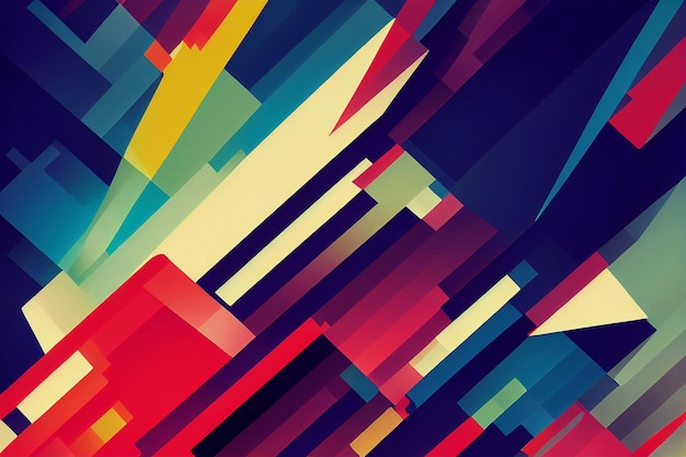 A colorful geometric design with 3d mash up design style