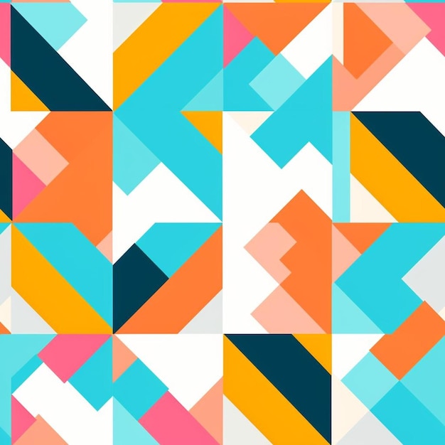 Красочный геометрический дизайн с квадратами и квадратами.