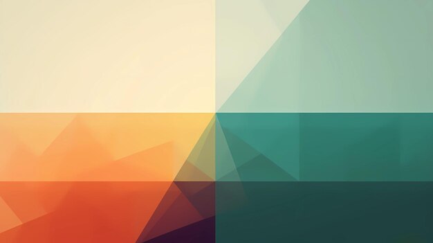 A colorful geometric design with a white background.