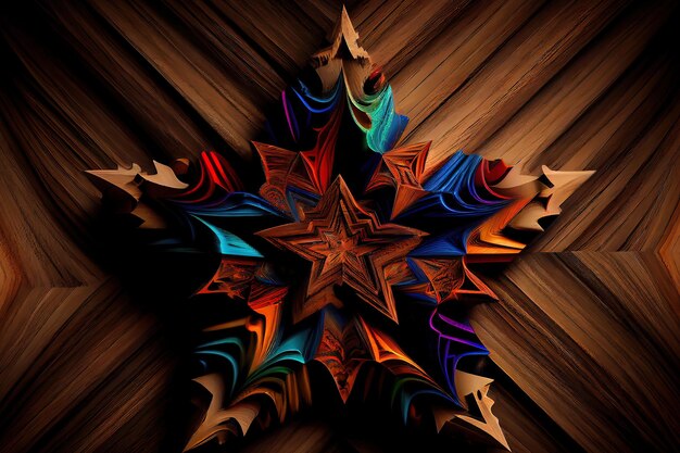 Colorful geometric fractal Generative Ai