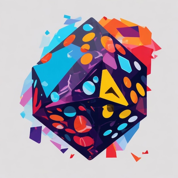 다채로운 기하학적 이소메트릭 큐브