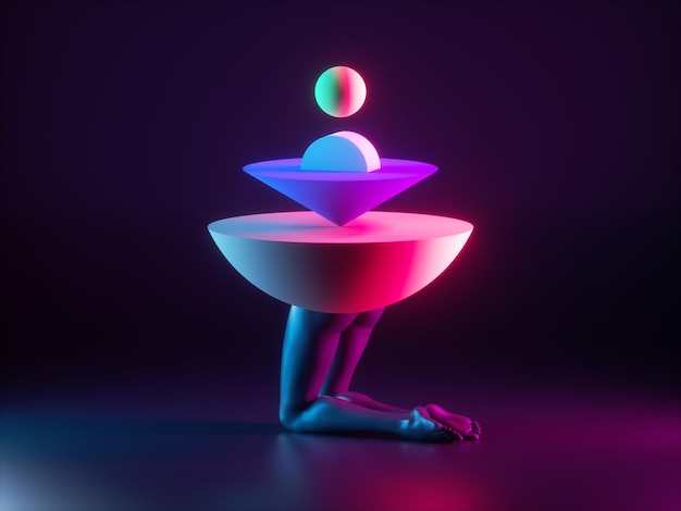 Colorful geometric objects and black legs