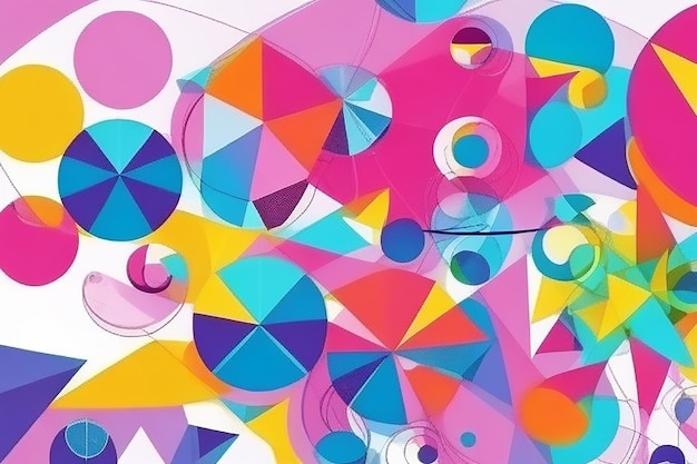 Colorful and geometric pattern in vibrant colors