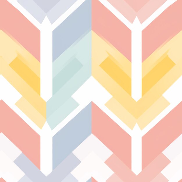 A colorful geometric pattern with a white arrow