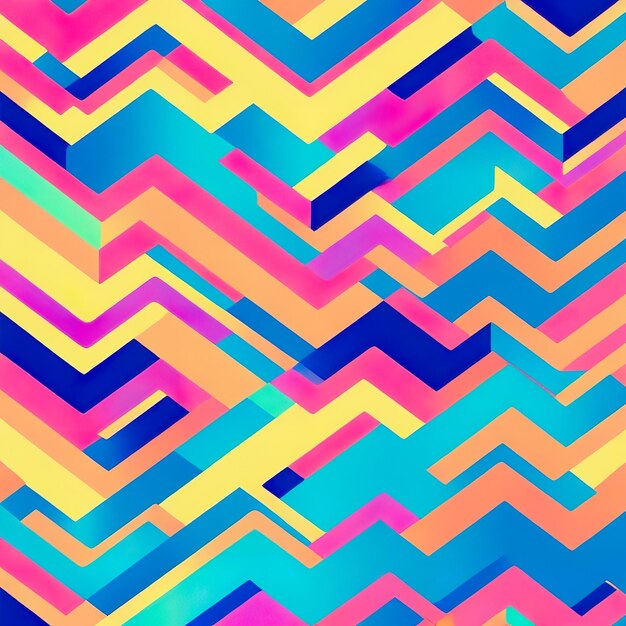 Colorful geometric pattern with the word zigzag on the bottom.