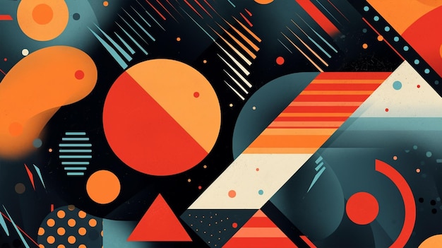 Colorful geometric shapes wallpaper generative ai