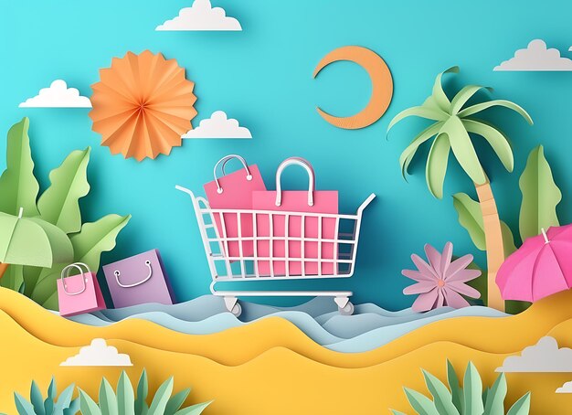 Colorful Geometric Summer Background
