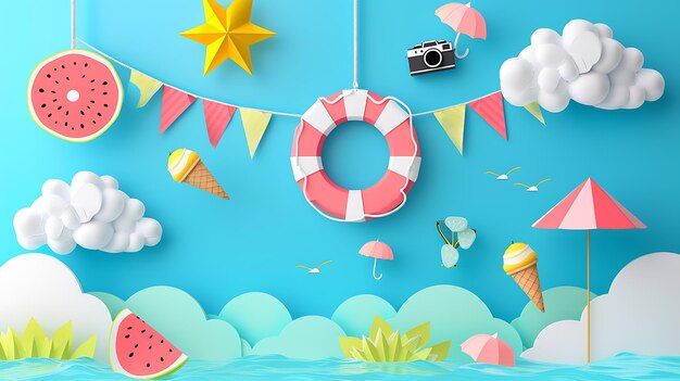 Photo colorful geometric summer background