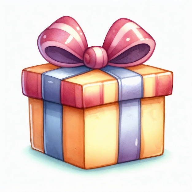 Photo a colorful gift box with a pink bow on it
