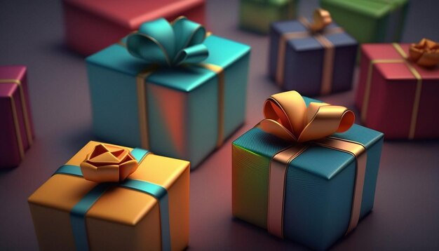 colorful gift boxes generative ai