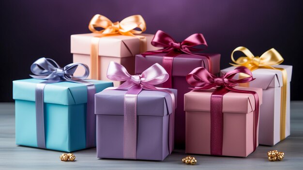 Photo colorful gift boxes