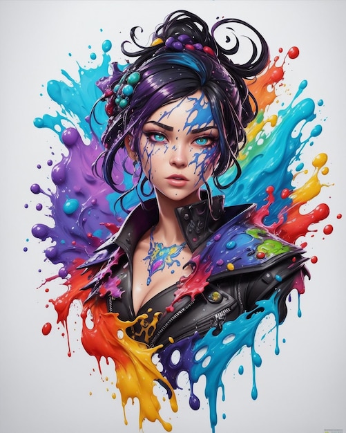 colorful girl art