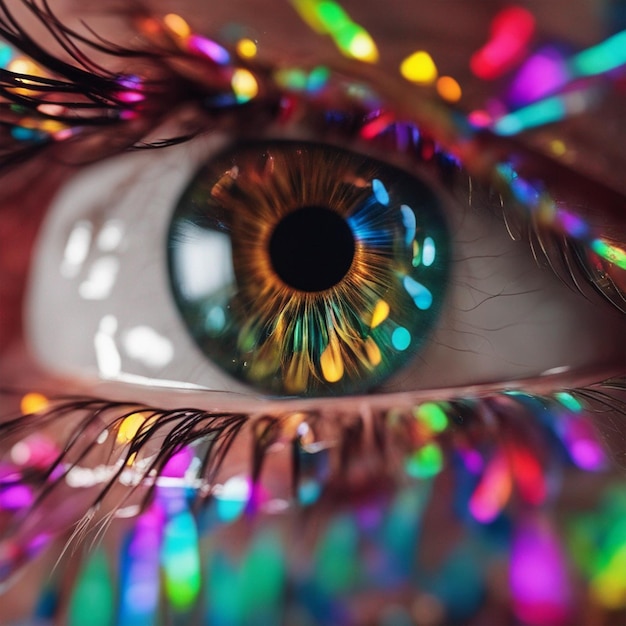 Colorful glass eyes ai generated