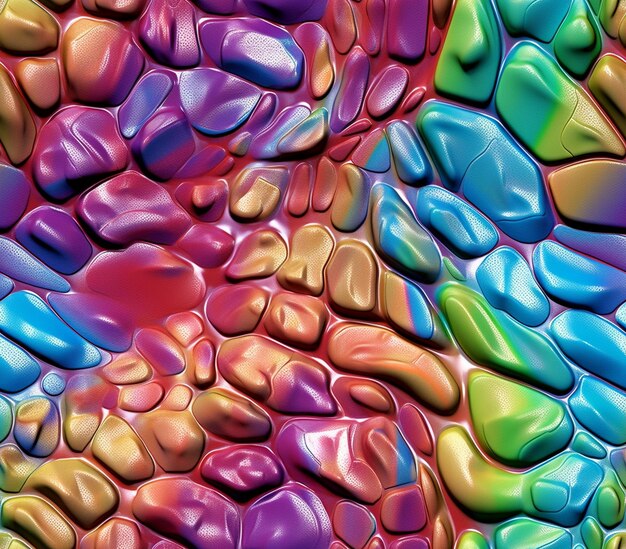 colorful glass pebbles are arranged in a circle.