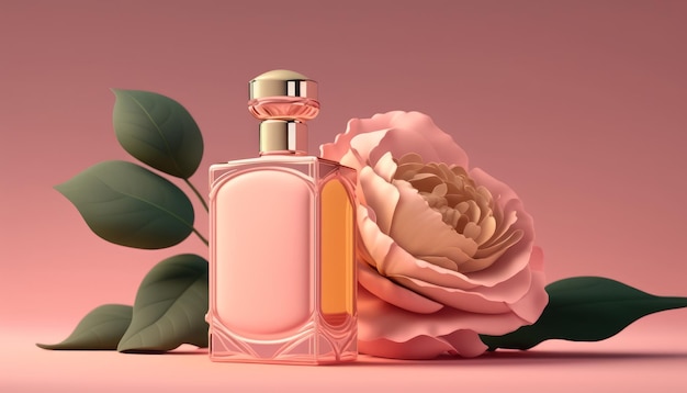 Colorful glass perfume bottles Generative AI