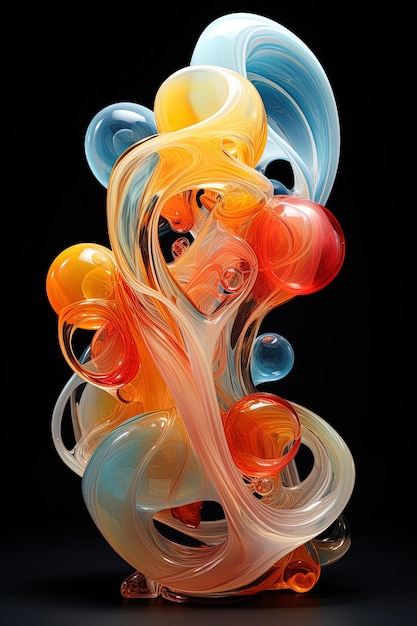 Foto una scultura di vetro colorata è creata dall'artista