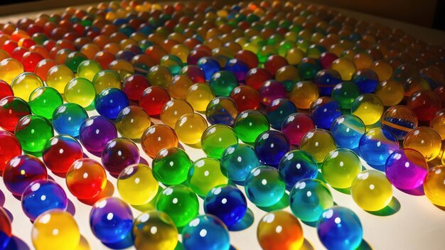 Colorful glass shiny balls abstraction background