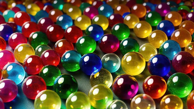 Colorful glass shiny balls abstraction background