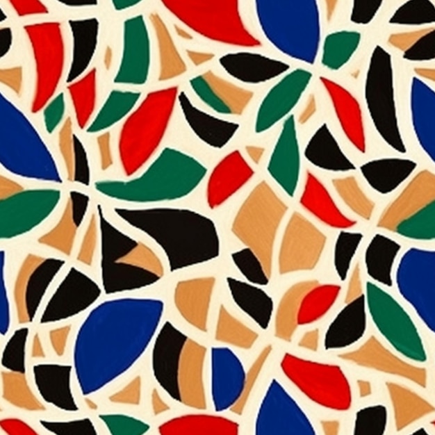 중앙에 다채로운 디자인을 가진 다채로운 유리 타일.