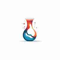 Photo a colorful glass vase with a blue and red design.