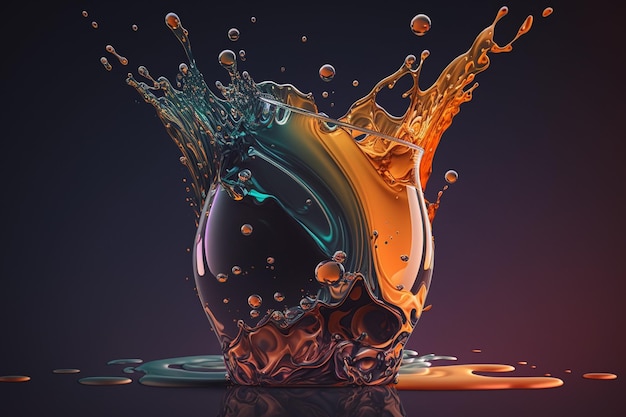 A colorful glass with liquid