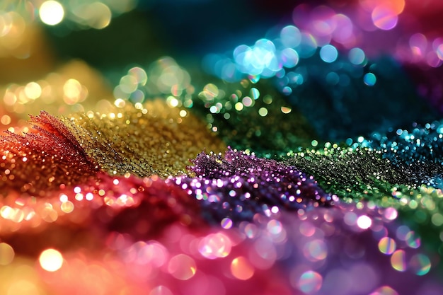 Photo colorful glitter bokeh background with shallow depth of field