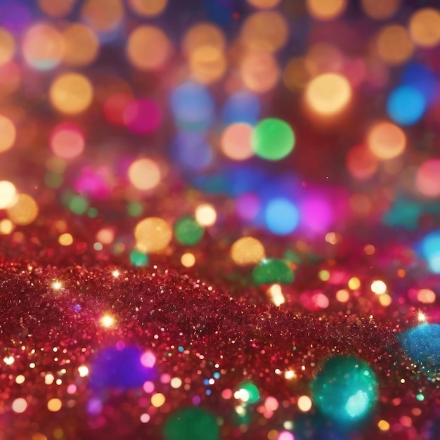 Photo colorful glitter confitti blurred background for holiday christmas decoration 3d render