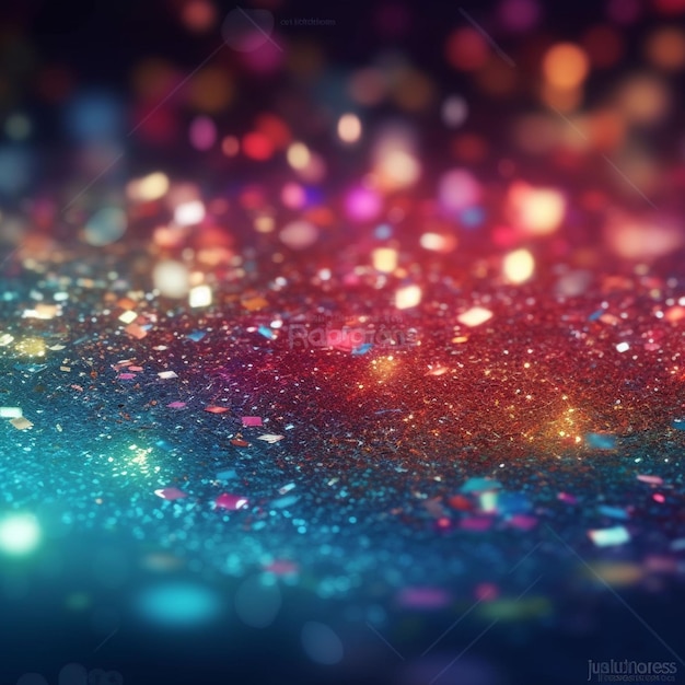 Colorful glitter on a dark background