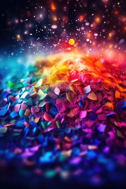 A colorful glittery background with a rainbow of colors.